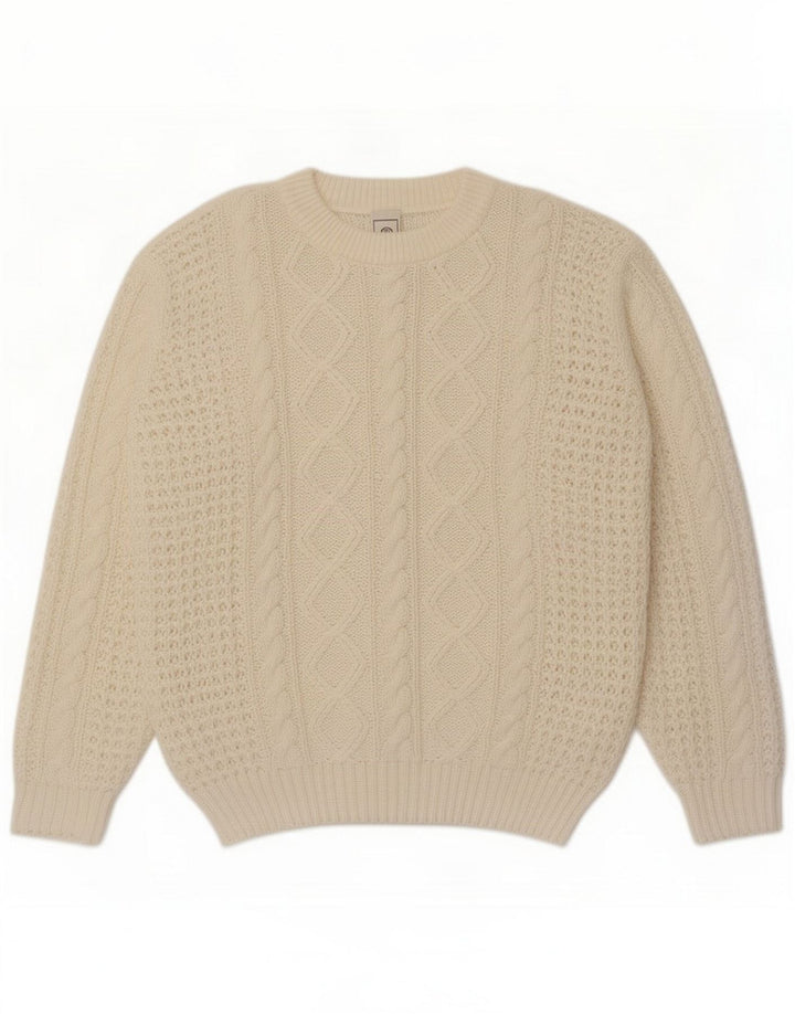 C&A Herren-Pullover mit Rundhalsausschnitt, Medium, gebrochenes Weiß, Acryl