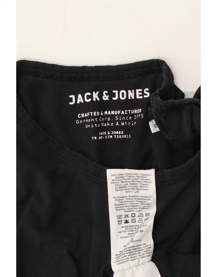 Jack & Jones Mens T-Shirt Top Medium Navy Blue Cotton