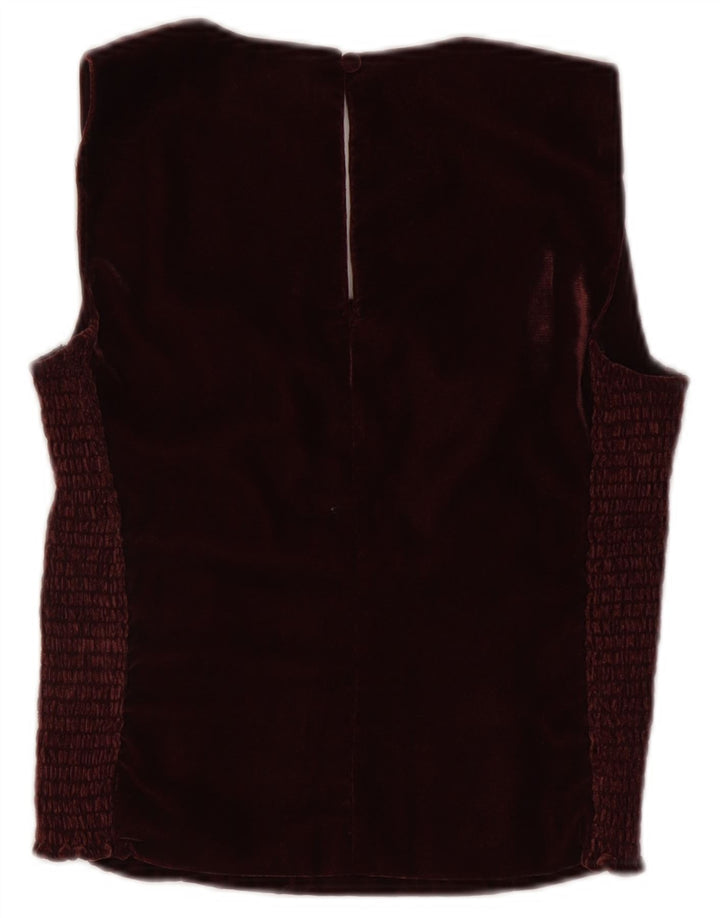 Gap Womens Crop Vest Top UK 6 XS Burgundy Polyester