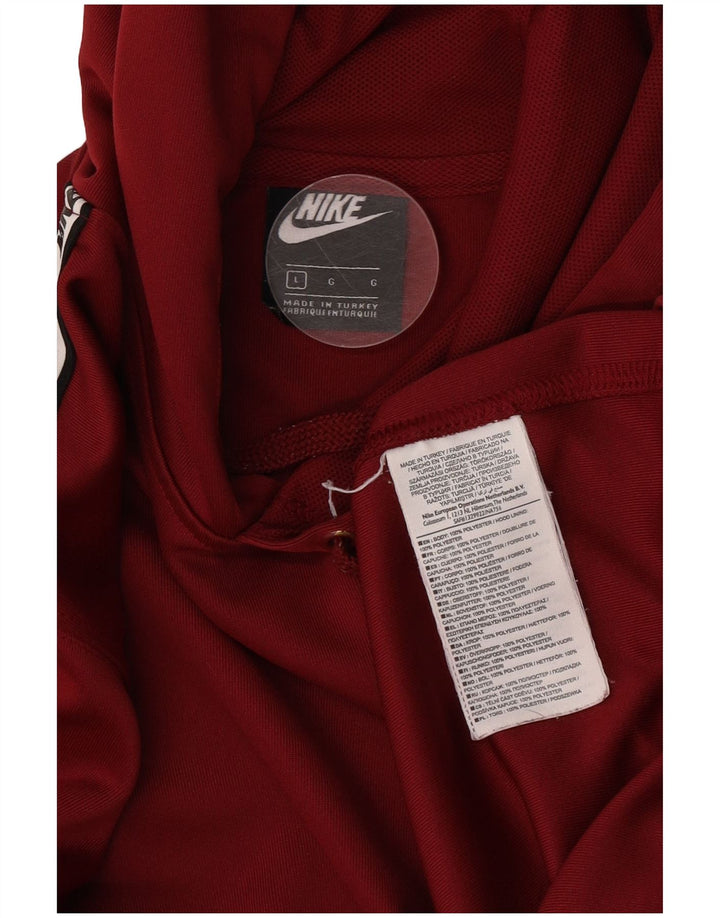 Nike Mens Graphic Hoodie Jumper Large Burgundy Polyester