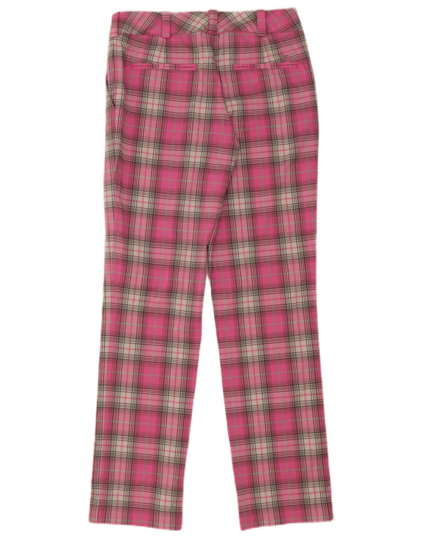Nike Dame Dri Fit Straight Chino Bukser UK 8 Small W28 L32 Pink Check
