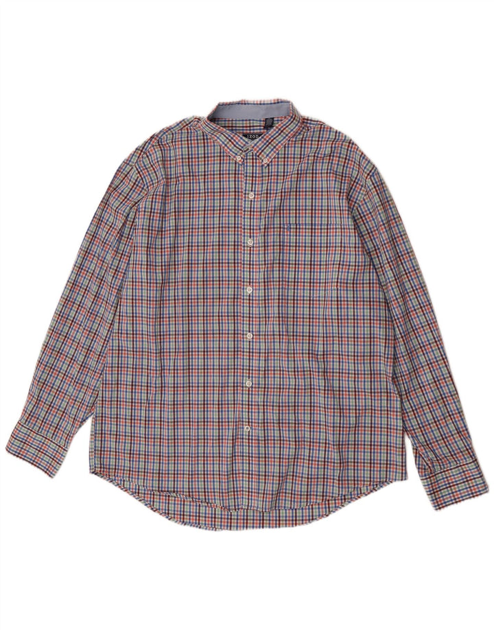 Izod Herrenhemd XL, mehrfarbig, Gingham-Baumwolle