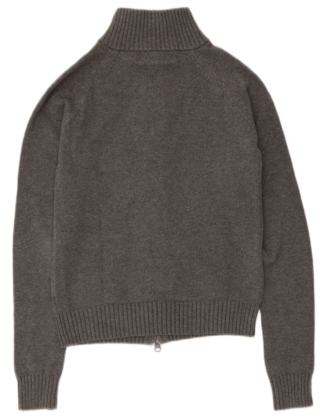 Zara Dame Cardigan Sweater UK 8 Lille Grå Bomuld