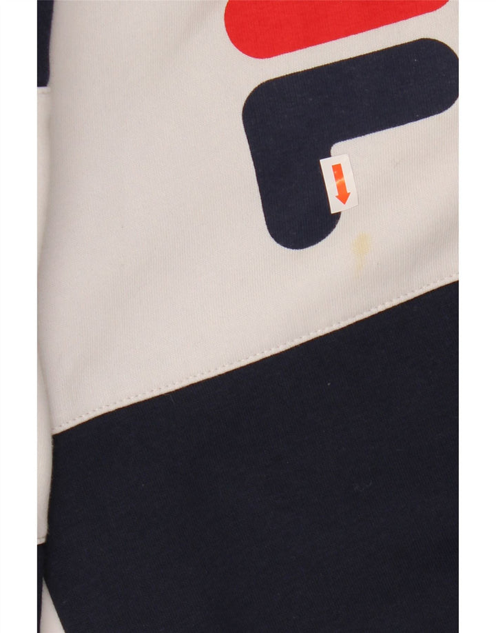 FILA Sweat-shirt graphique pour femme UK 12 Bleu marine moyen Colourblock