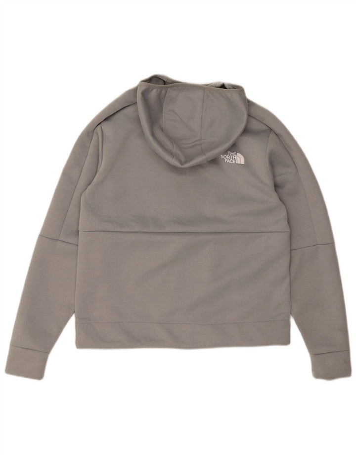 The North Face Womens Zip Hoodie Sweater UK 12 Medium Grey Polyester