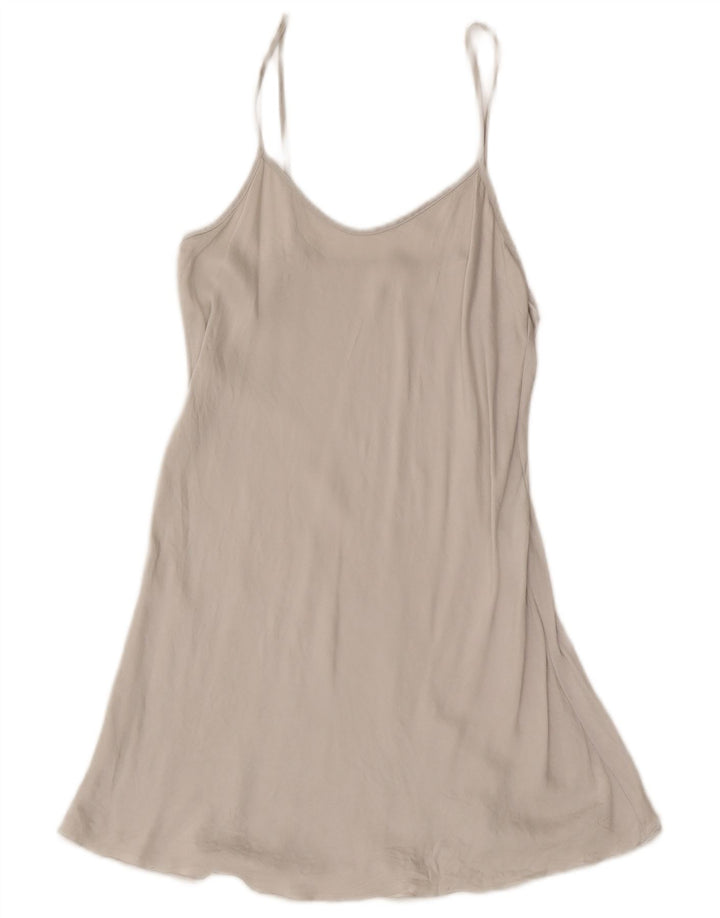 Abito sottoveste vintage da donna UK 10 piccolo grigio