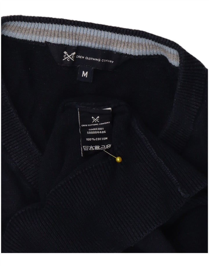Crew Clothing Mens V-Neck Jumper Sweater Medium Navy Blue Cotton