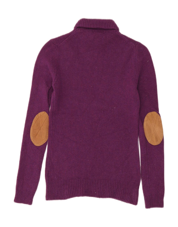 Massimo Dutti Womens Roll Neck Jumper Sweater UK 12 Medium Purple