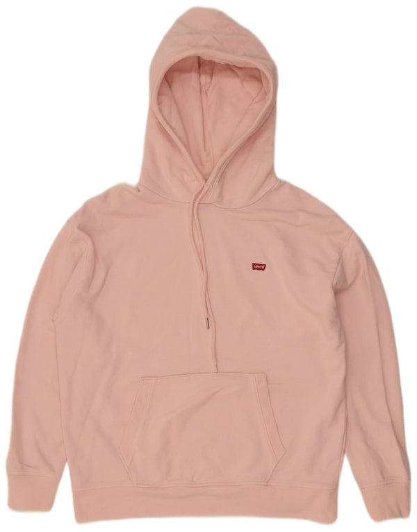 Levi's Womens Hoodie Jumper UK 16 Large Pink Cotton