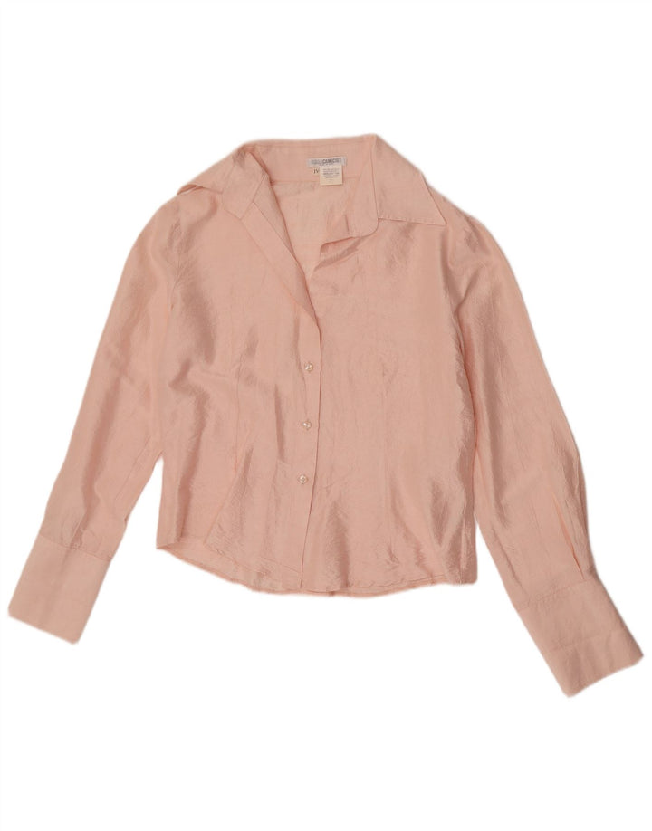 Naracamicie skjortebluse til kvinder UK 14 Medium Pink Silk
