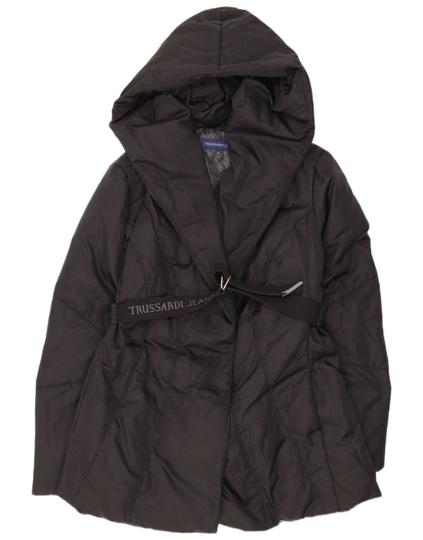 Trussardi Jeans Veste matelassée à capuche pour femme IT 48 XL Noir