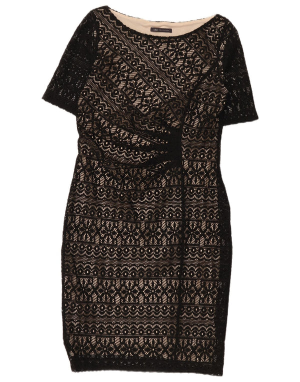 Marks & Spencer Γυναικείο Δαντελένιο Φόρεμα UK 12 Medium Black Floral