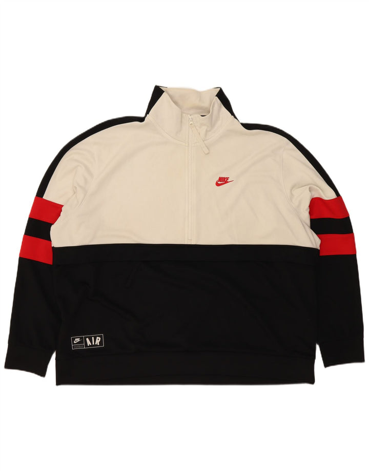 Nike Sweat-shirt à fermeture éclair 1/4 pour homme 2XL Noir Colorblock Polyester