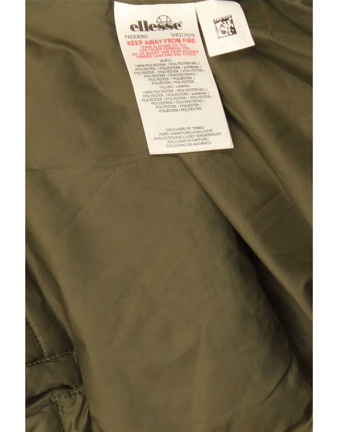 Ellesse Mens Hooded Padded Jacket UK 38 Medium Green Polyester