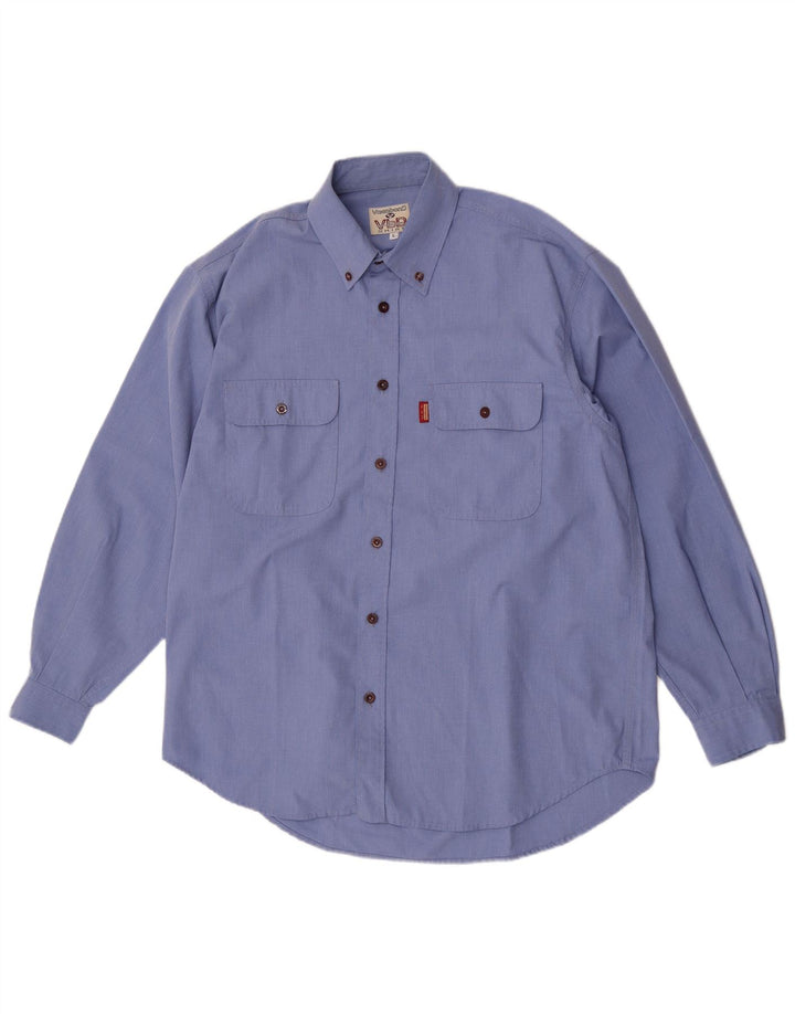 Vagabond Herrenhemd, groß, aus blauer Baumwolle