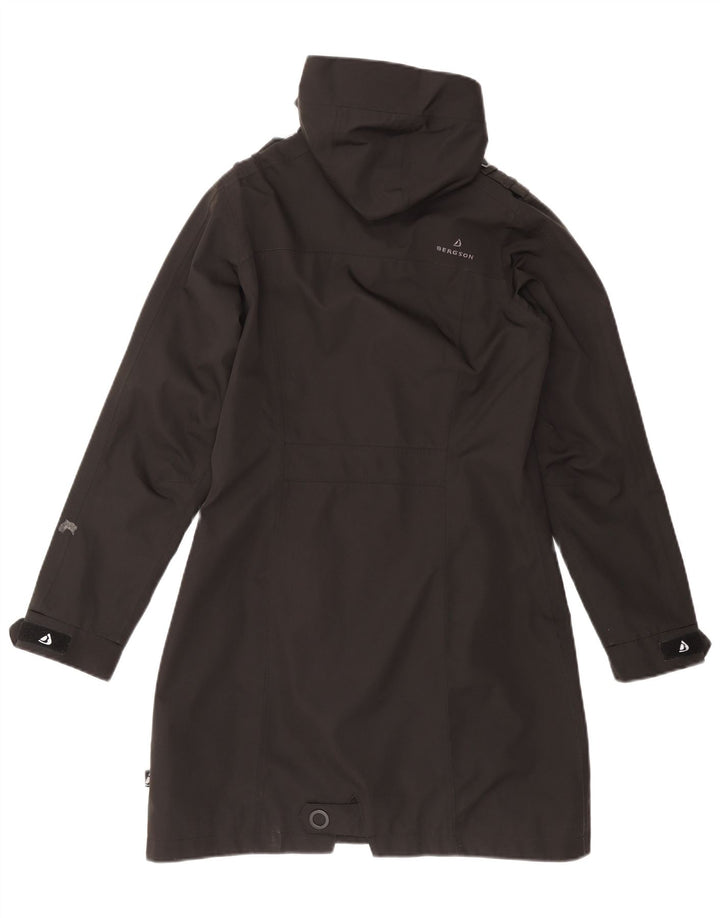 Bergson Womens Hooded Windbreaker Coat UK 10 Small Black Polyester