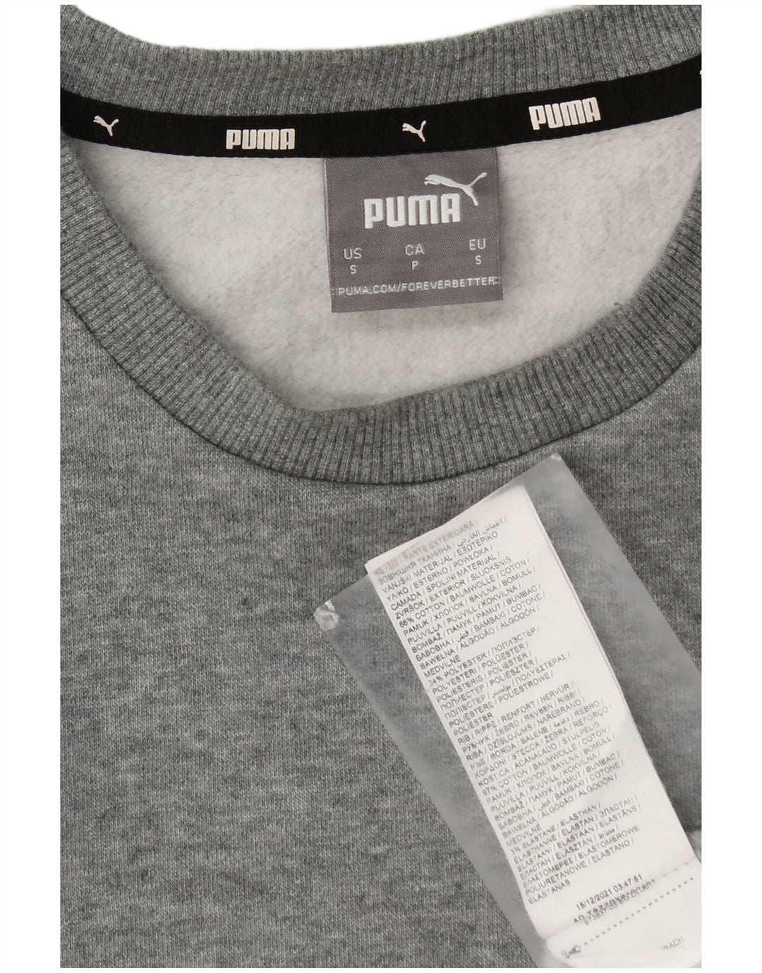 Puma Mens Sweatshirt Jumper Small Grey Cotton