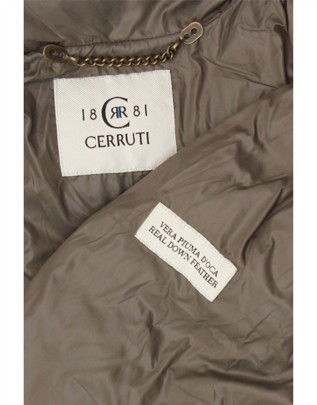 Cerruti 1881 Womens Hooded Padded Jacket UK 14 Medium Khaki Polyamide