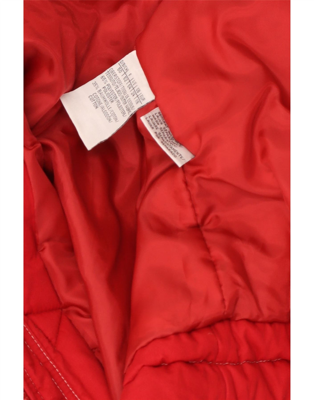 Vintage Womens Hooded Parka Jacket UK 24 4XL Red Chevron Polyester