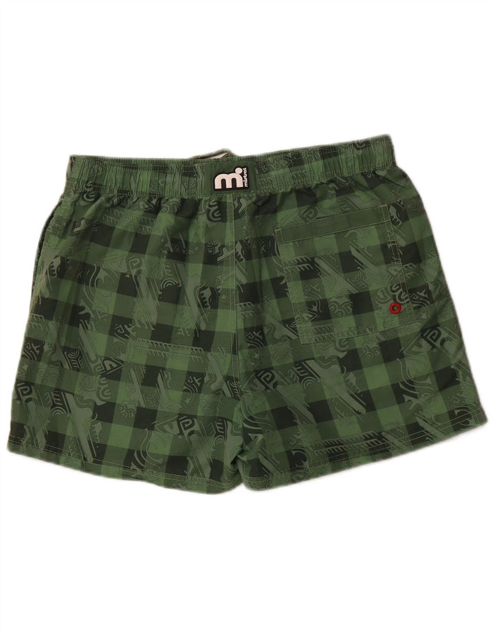 MISTRAL Grafiske badeshorts til mænd Stor grøn polyester