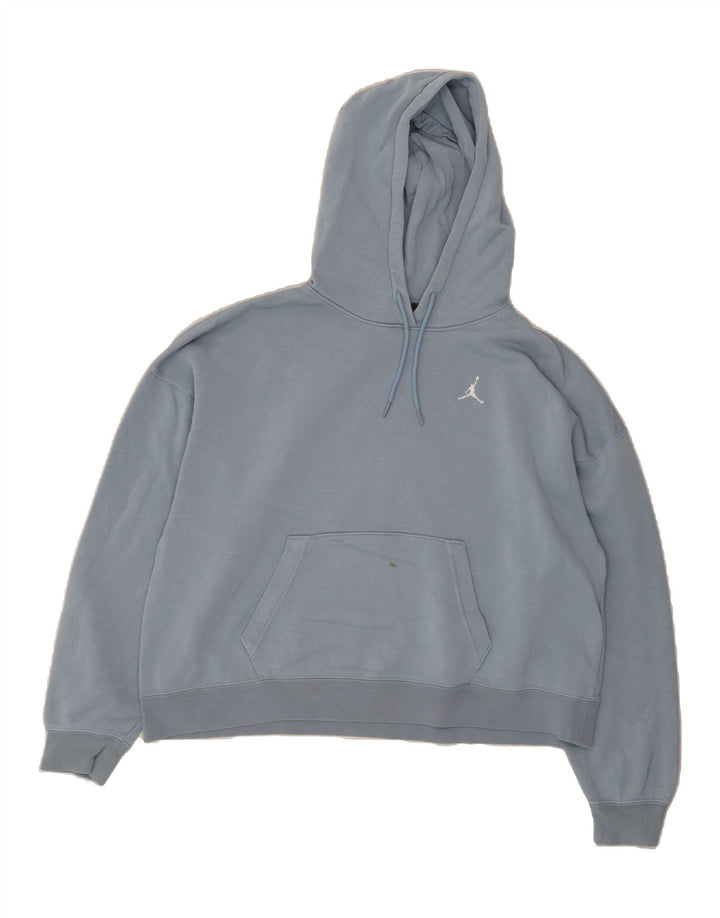 JORDAN Womens Oversized Hoodie Jumper UK 14 Medium Blue Cotton Vintage Jordan and Second-Hand Jordan from Messina Hembry 