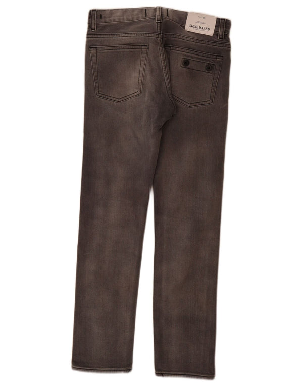 Stone Island Boys Slim Jeans 7-8 Years W24 L25 Grey Cotton