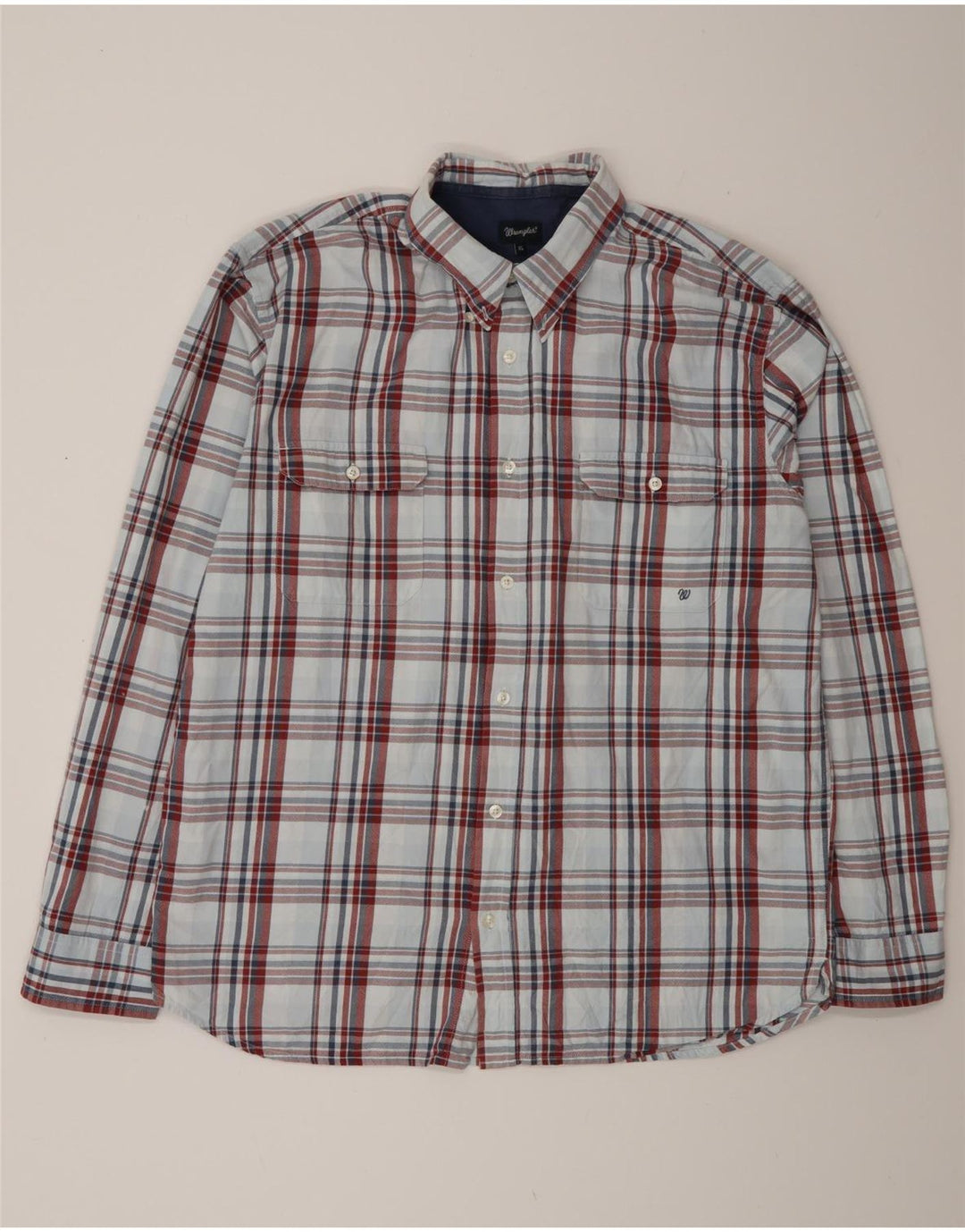 Camicia da uomo Wrangler XL in cotone a quadri blu