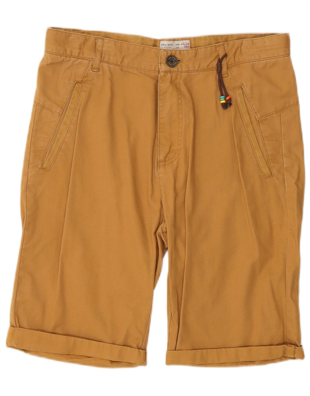 Zara Boys Cargo Shorts 13-14 Years W28 Brown Cotton