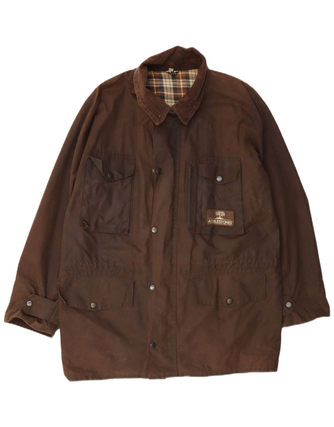 Vintage Mens Waxed Cotton Jacket UK 38 Medium Brown