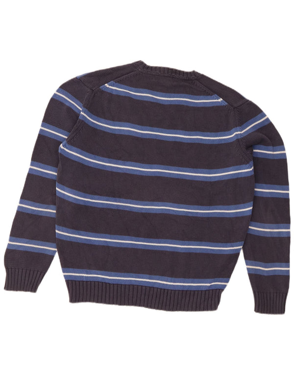 Zara Pull à col en V pour homme Large Rayé Gris