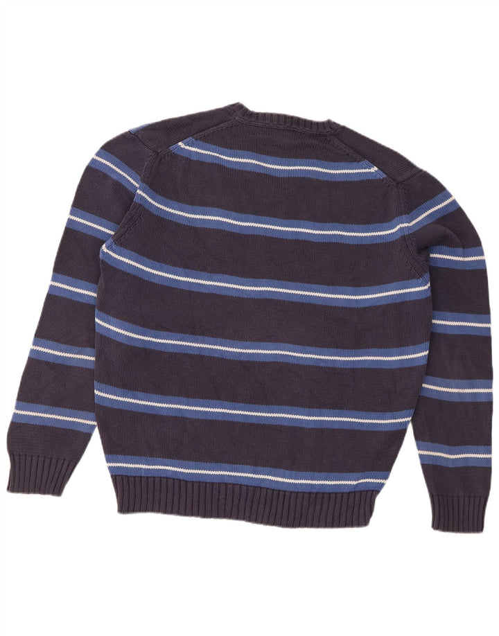 Zara Pull à col en V pour homme Large Rayé Gris