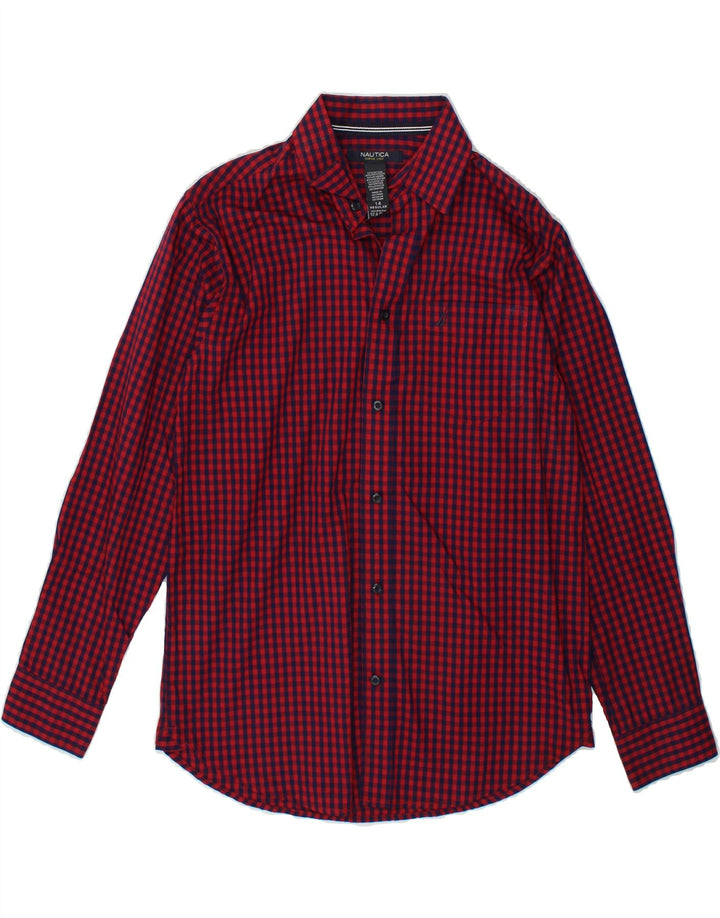 NAUTICA Boys Shirt 13-14 Years Red Gingham Cotton Vintage Nautica and Second-Hand Nautica from Messina Hembry 