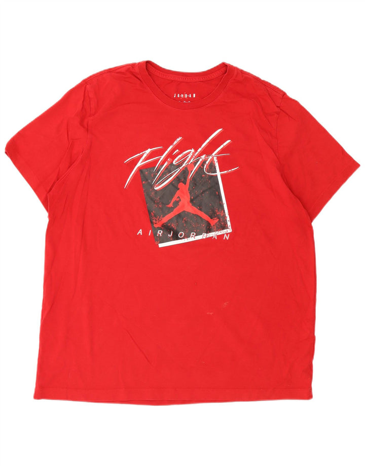 Jordan Mens Graphic T-Shirt Top 2XL Red Cotton