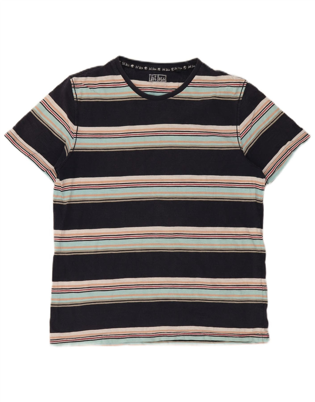 FAT FACE Ανδρικό T-Shirt Top Μεσαίο Μαύρο ριγέ βαμβακερό