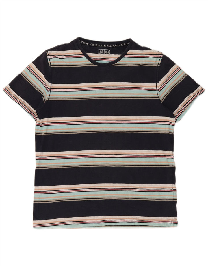 FAT FACE Ανδρικό T-Shirt Top Μεσαίο Μαύρο ριγέ βαμβακερό