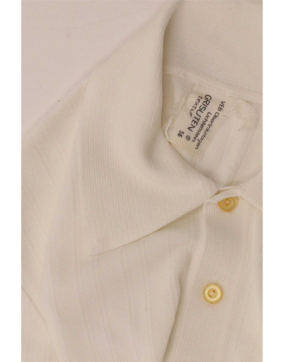 Vintage Mens Polo Shirt Medium White Synthetic