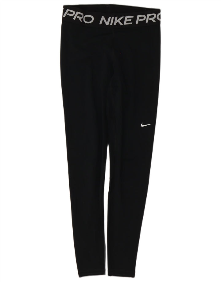 Nike Womens Dri Fit Graphic Leggings UK 12 Medium  Black