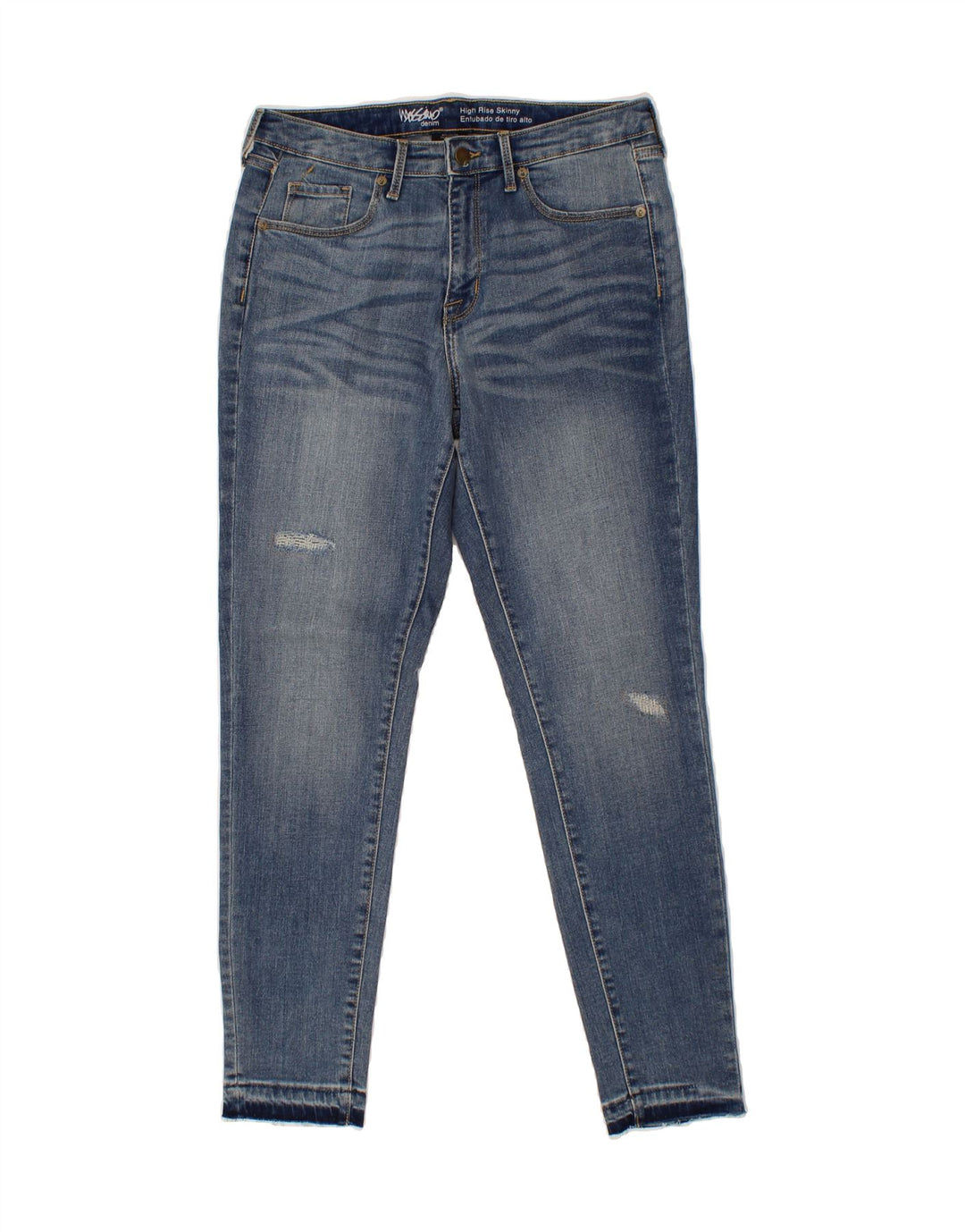 MOSSIMO Womens Distressed High Rise Skinny Jeans US 8 Medium W29 L28  Blue Vintage Mossimo and Second-Hand Mossimo from Messina Hembry 