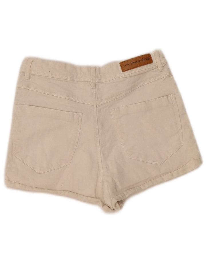 Zara Womens Denim Shorts EU 34 2XS W24  White