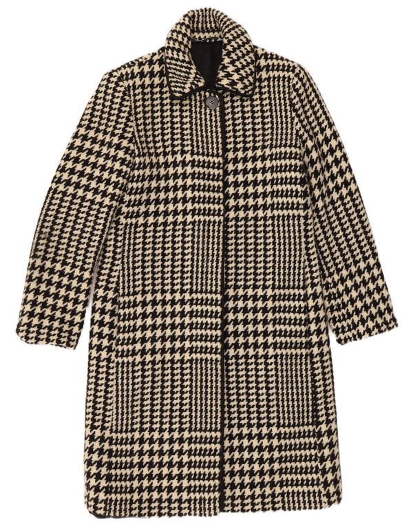 Penny Black Womens Regular Fit Overcoat IT 38 XS Houndstooth Wool
