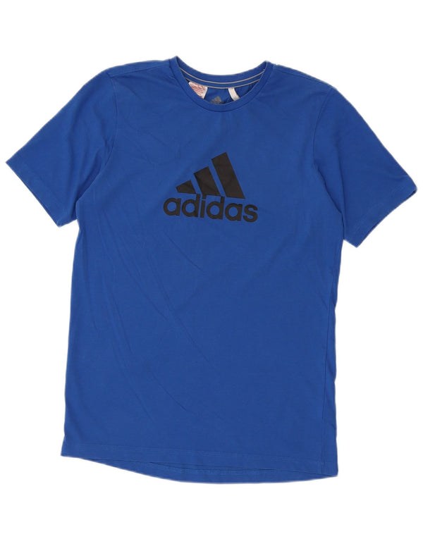 T-shirt grafica Adidas Climalite da bambino 15-16 anni in cotone blu