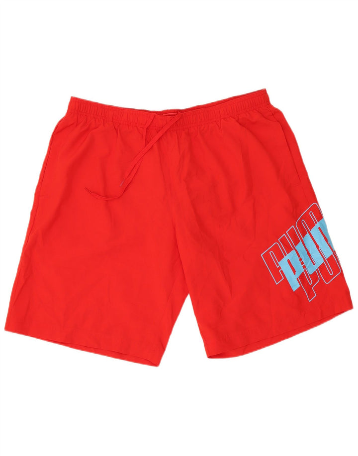 Pantaloncini sportivi grafici da uomo Puma XL rosso poliestere