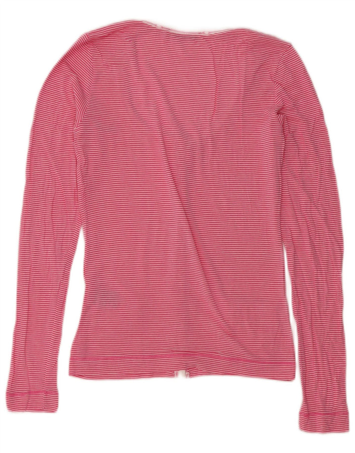 Liu Jo Womens Blouse Top UK 8 Small Pink Striped Modal