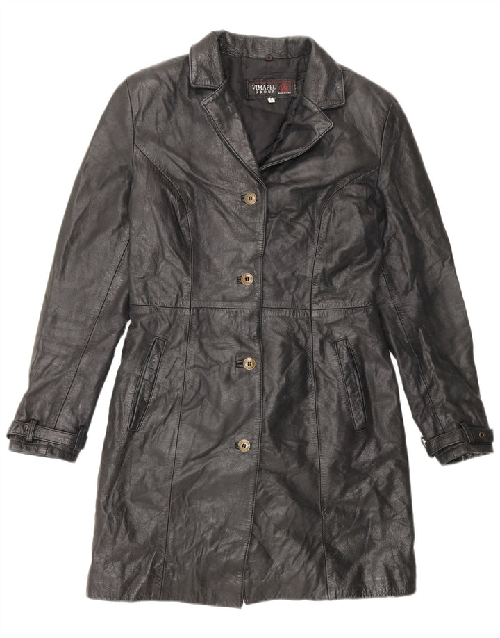 Vimapel Abrigo de cuero para mujer UK 10 Small Black Classic