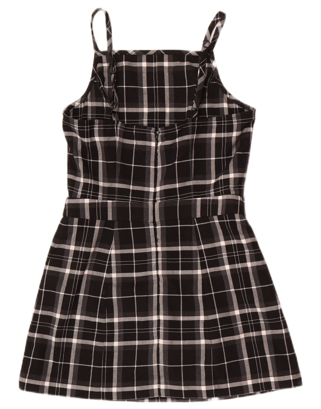 Superdry Womens Pinafore Dress UK 8 Small Black Plaid Polyester