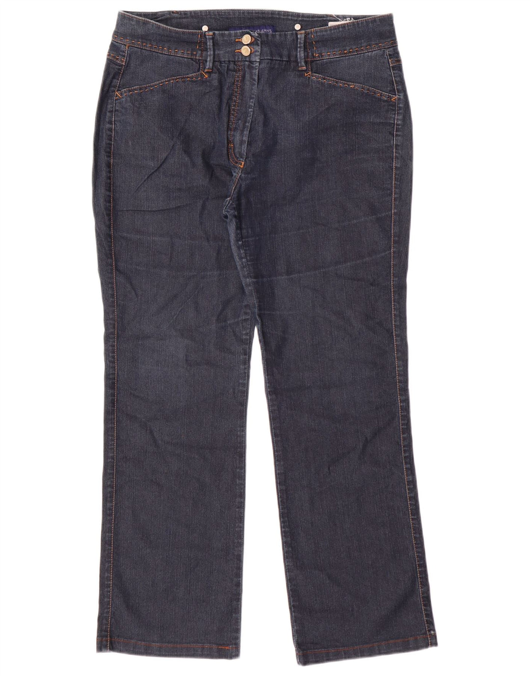 Trussardi Womens Straight Jeans W32 L27 Navy Blue Cotton