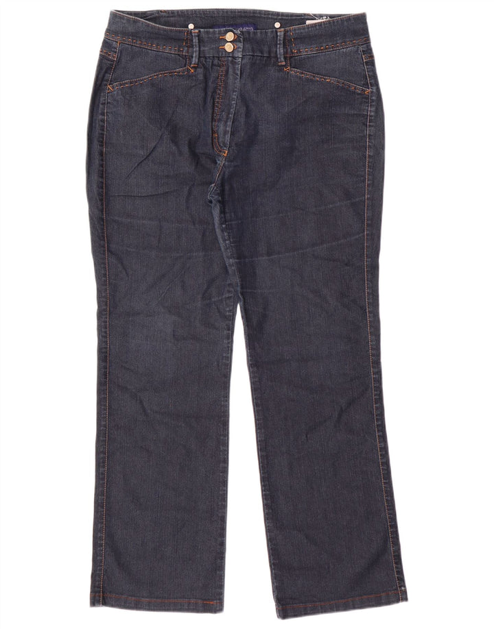 Trussardi Womens Straight Jeans W32 L27 Navy Blue Cotton