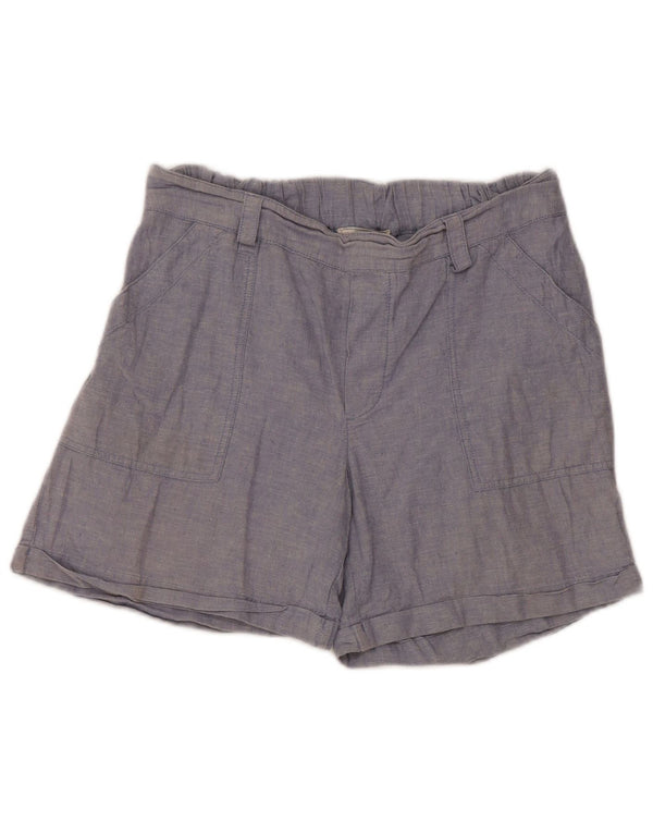 Fat Face Womens Casual Shorts UK 10 Small W30 Blue Linen