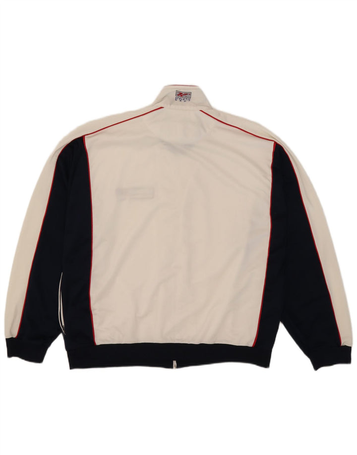 Reebok Mens Tracksuit Top Jacket Large White Colourblock Polyester