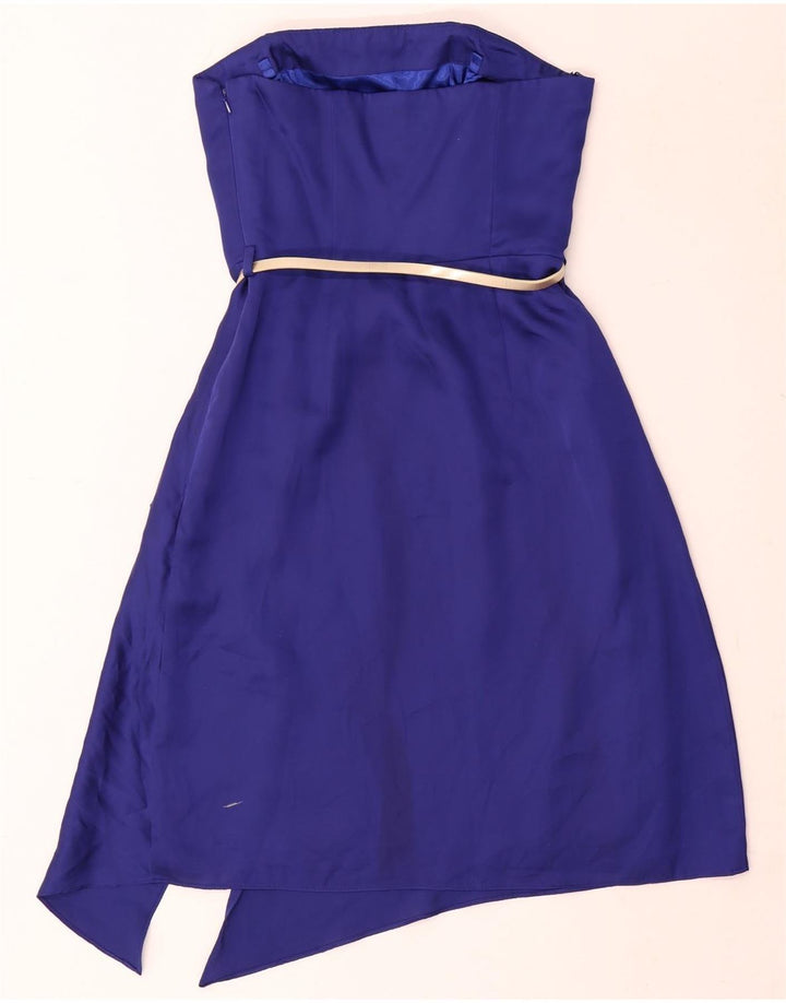 Coast Robe asymétrique sans bretelles pour femme UK 6 XS Bleu Polyester